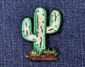 Saguaro Cactus Applique Patch - Embroidered Desert Badge 2.5" (Iron On)