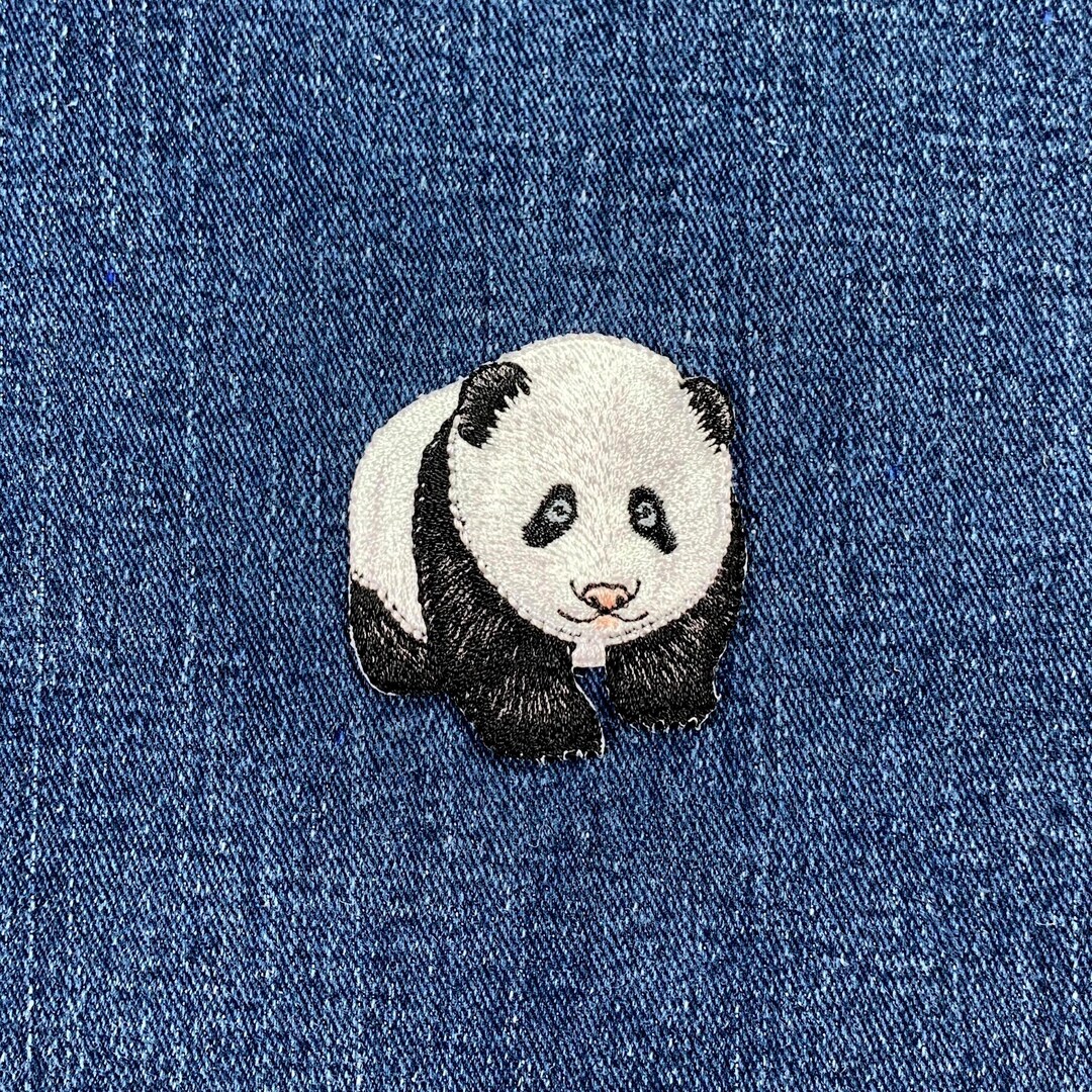 Panda Applique Patch - Embroidered Animal Badge 1.75