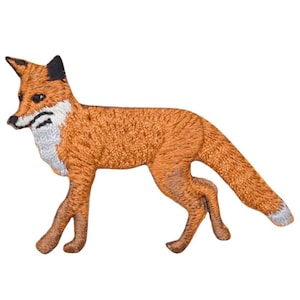 Fox Applique Patch - Embroidered Animal Badge 2.5" (Iron On)