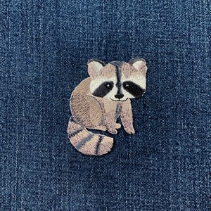 Raccoon Applique Patch - Embroidered Animal Badge 2.5" (Iron On)