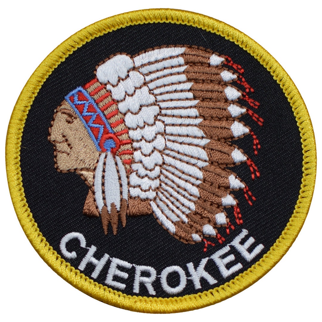 Cherokee Patch Indian Native American Headdress Badge