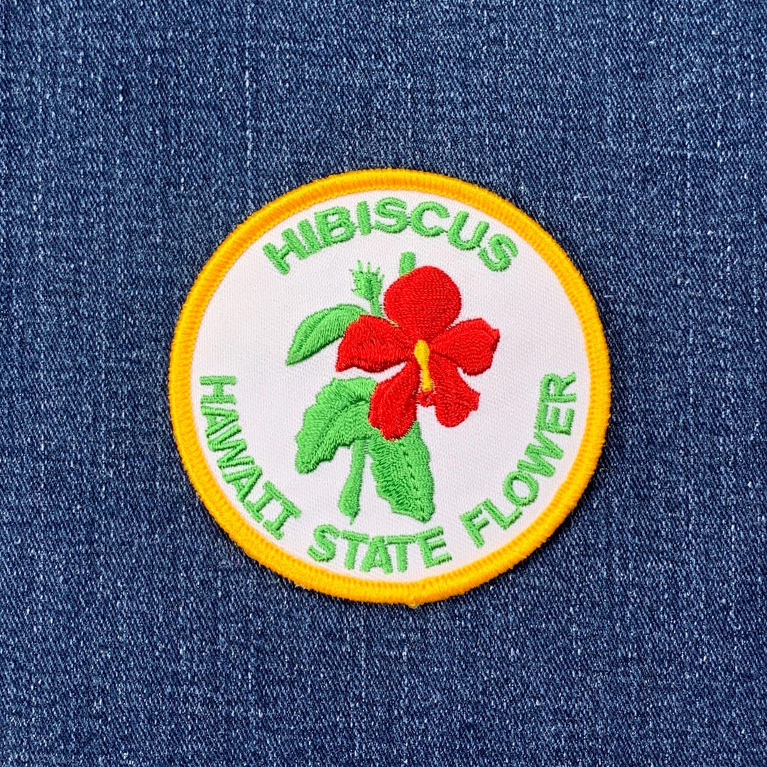 Hawaii Hibiscus Patch - Embroidered Flower Badge 3" (iron On) - Etsy