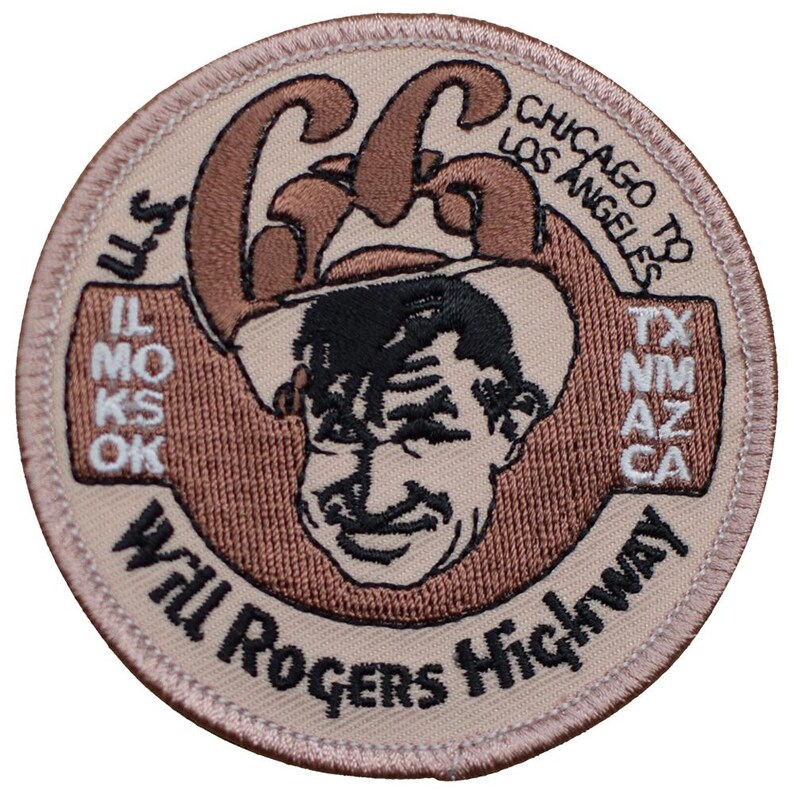 Will Rogers Highway Patch - Embroidered Route 66 Los Angeles Badge 3" (Iron On) image 2