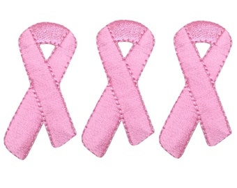 1x pink ribbon PATCH breast cancer fighter supporter feminist Awareness for shirt bag backpack jacket sew or Iron On Embroidered Applique