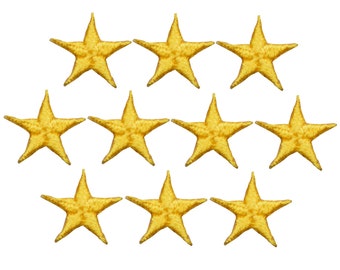 Star Applique Patch - Yellow 5/8" (10-Pack, Iron on)