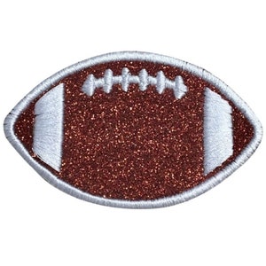 Large Glitter Football Applique Patch - Sparkly Sports Badge 4" (Iron on)