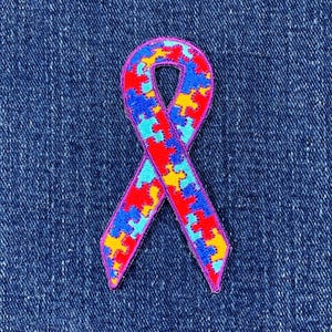 Autism Applique Patch - Spectrum Awareness Ribbon Puzzle Pieces Badge 3&quot; (Iron or Sew On)
