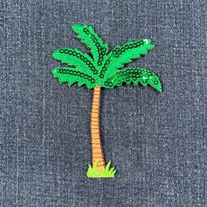 thumbnail image 2 of ID 1770B Leaning Palm Tree Patch Tropical Beach Embroidered Iron On Applique 2 of 9
