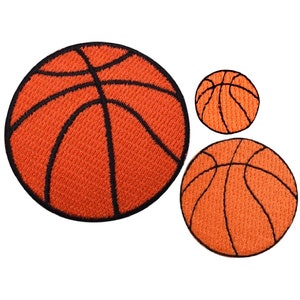 Basketball Applique Patch Sampler Set - Sports Ball Athletic Team Badges (3-Pack, Iron or Sew On)