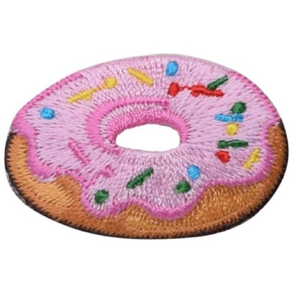 Patch appliqué Donut - Saupoudrage, glaçage, bonbons, badge alimentaire 1,5" (Repasser)