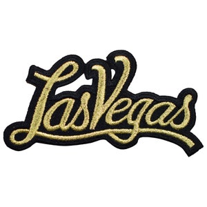 Las Vegas Patch - Nevada, Sin City, Gold/Black Badge 4" (Iron on)