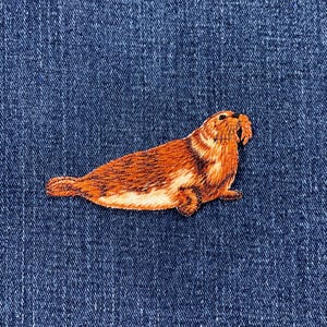 Seal Applique Patch - Embroidered Animal Marine Mammal Badge 3-1/8&quot; (Iron On)