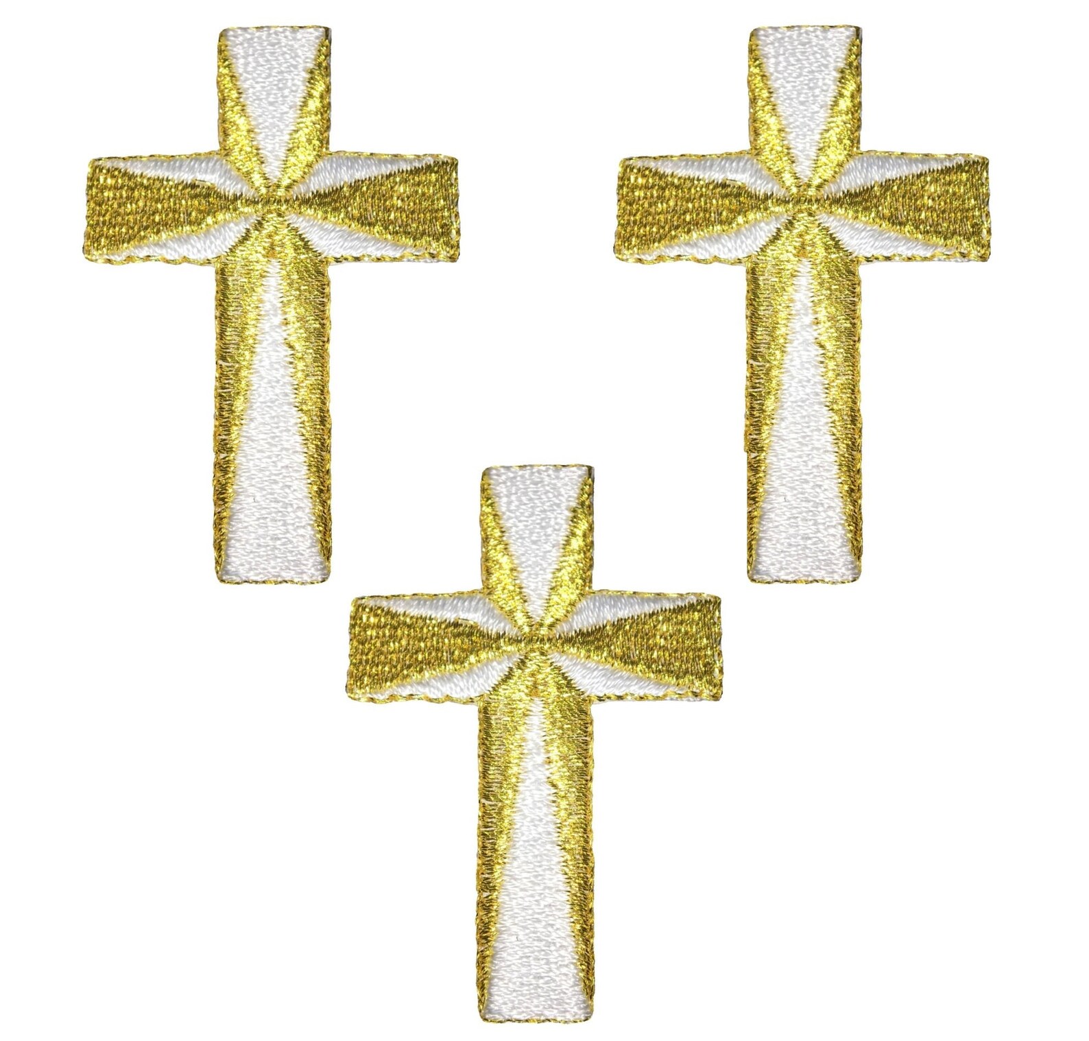 Cross Applique Patch Metallic Gold Christian Badge 2 Etsy