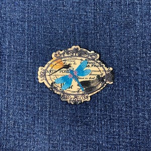 Libelle Applikation Patch - Sublimation & Gesticktes Abzeichen 6,5 cm (Eisen auf)