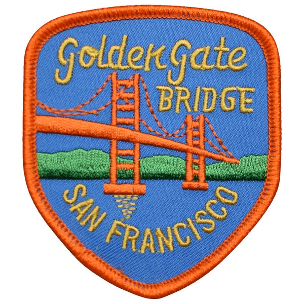 San Francisco Aufnäher - CA Golden Gate Bridge, California Abzeichen 3-1/8" (aufbügeln)