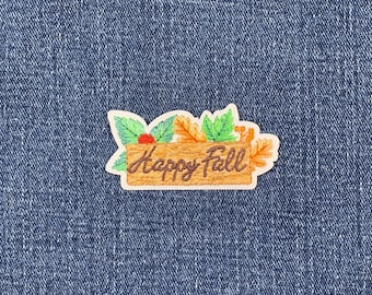 Parche de aplique de Feliz Otoño - Insignia de Acción de Gracias con hojas de otoño de 2-3/8" (para planchar)