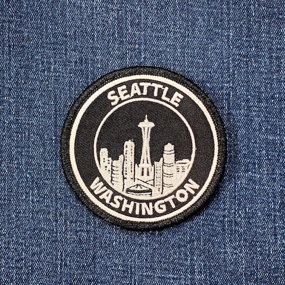 Seattle Washington Patch - Embroidered Skyline Badge 3" (Iron On)