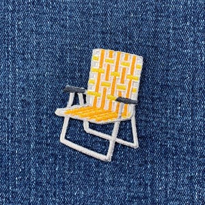 Lawn Chair Applique Patch - Embroidered Camping & Beach Chair Badge 2" (Iron On)