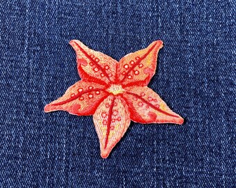 Starfish Applique Patch - Embroidered Sea Creature Tide Pool Beach Badge 2.25" (Iron On)