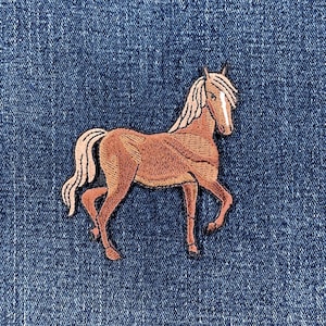 Large Horse Applique Patch - Embroidered Animal Badge 3" (Iron On)
