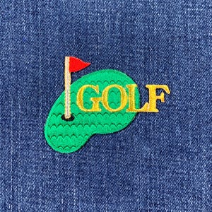 Golf Applique Patch - Putting Green Golfing Links Embroidered Badge 2.75&quot; (Iron On)