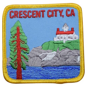Crescent City Patch - Del Norte County, Lighthouse, California 2.5&quot; (Iron on)