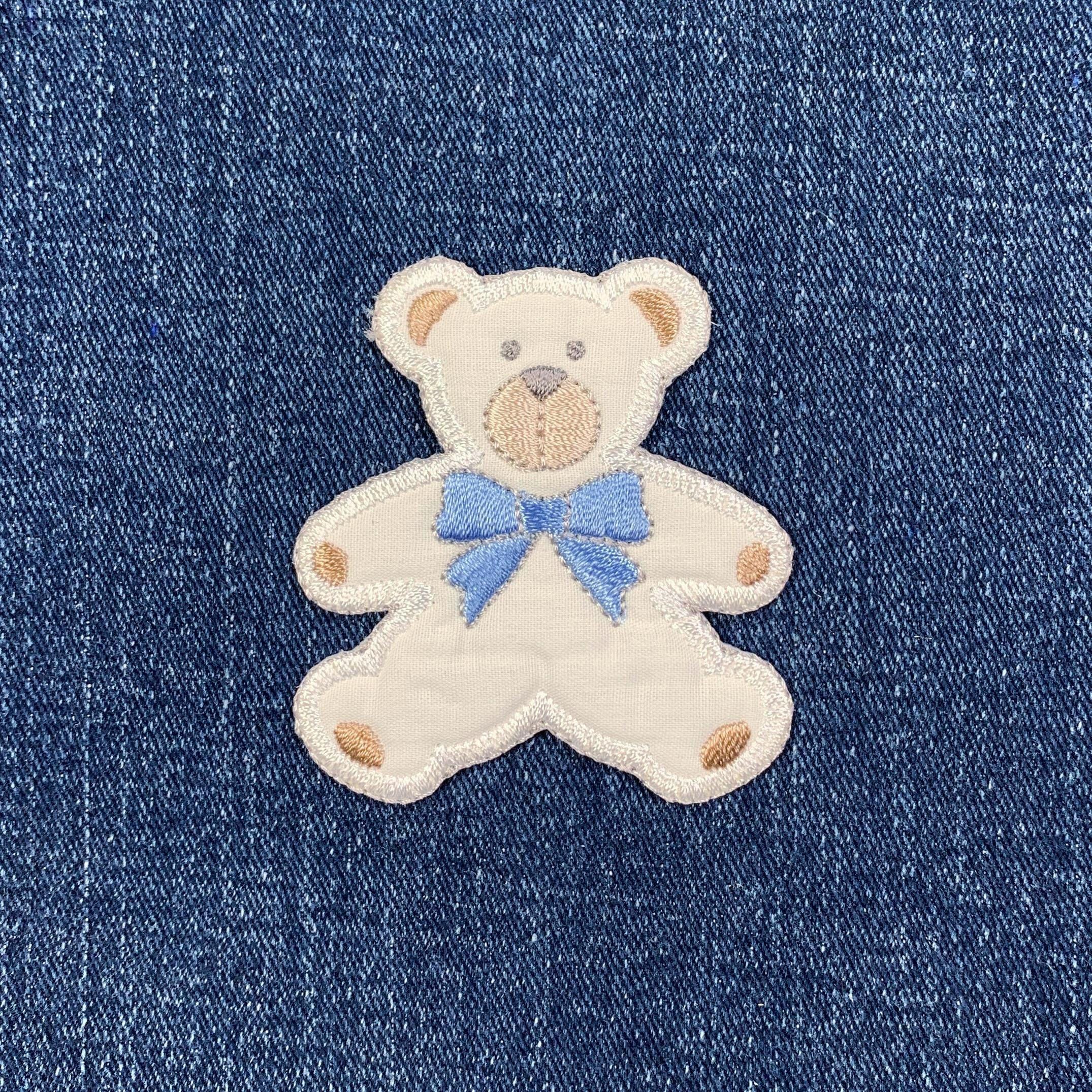 テディベア アップリケ パッチ - 刺繍入りぬいぐるみバッジ 2-3/8