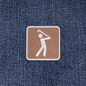 Public Golf Course Patch - Embroidered Golfing Sign Badge 2" (Iron On)