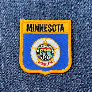 Minnesota Patch - Embroidered Flag Shield Badge 2.75" (Iron On)