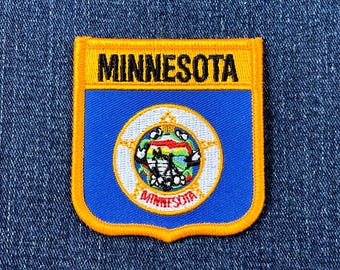 Minnesota Patch - Embroidered Flag Shield Badge 2.75" (Iron On)