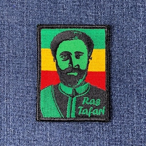 Ras Tafari Patch - Embroidered Haile Selassie I Rastafari Ethiopia Emperor Badge 3" (Iron On)