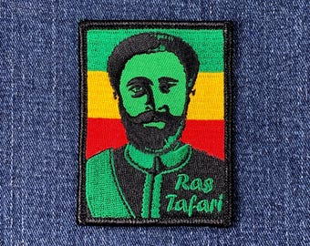 Ras Tafari Patch - Embroidered Haile Selassie I Rastafari Ethiopia Emperor Badge 3" (Iron On)