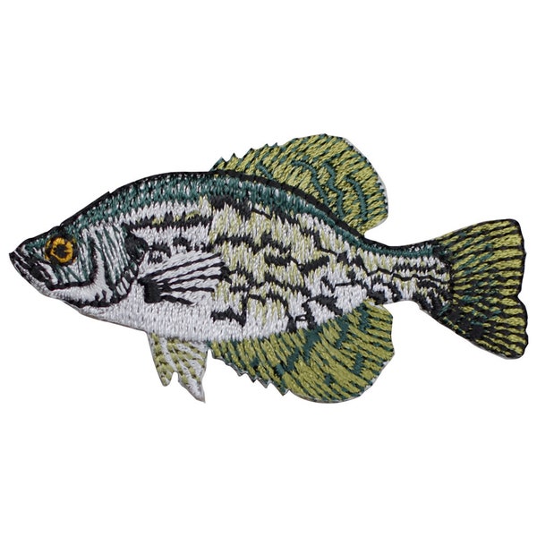 Crappie Fish Applique Patch - Fishing, Fisherman Badge 2-3/4" (Iron on)