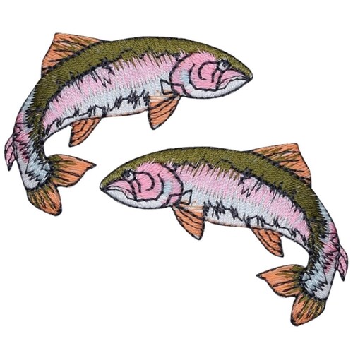 Fish Applique Patch Rainbow Trout Fishing Badge 21/8 Etsy