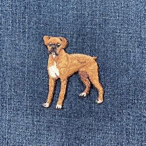 Boxer Applique Patch - Embroidered Puppy Dog Animal Badge 2-5/8" (Iron On)