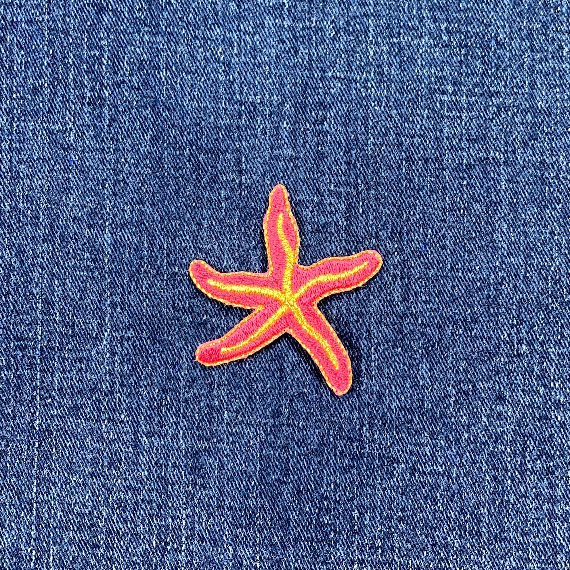 Starfish Applique Patch - Embroidered Beach Sealife Sea Creature Tide ...