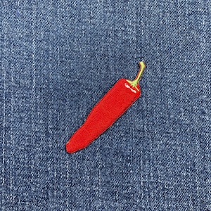 Red Chili Pepper Applique Patch - Embroidered Cooking Badge 2.5" (Iron On)