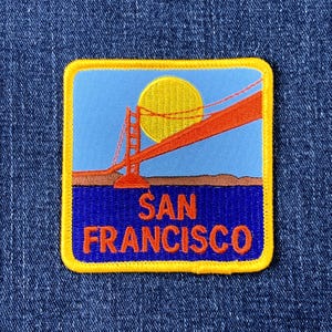 San Francisco Patch - Embroidered Golden Gate Bridge California Sunset Badge 3" (Iron On)