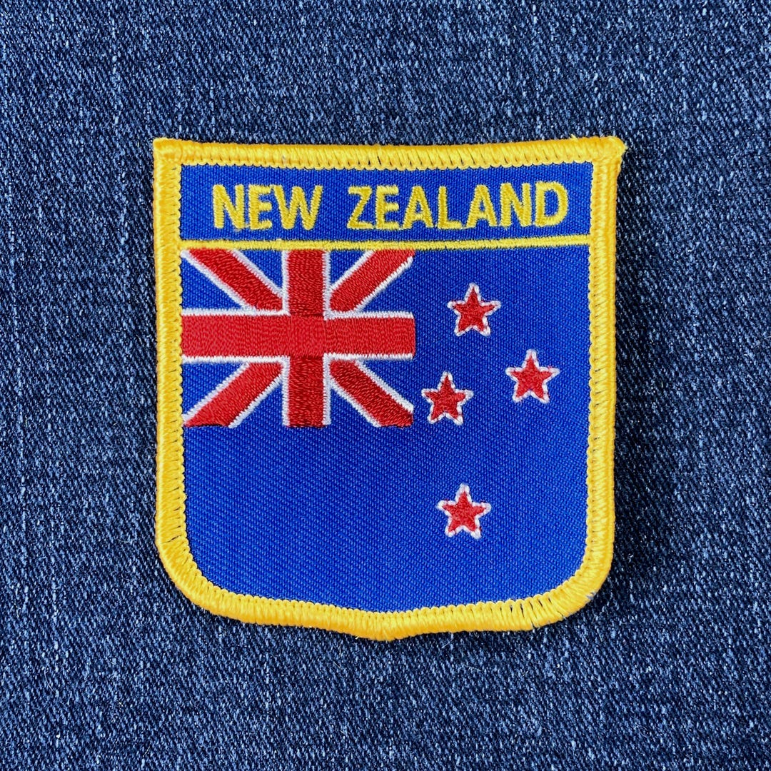 Nzcf Patch New Zealand Patch - Embroidered Flag Shield Badge 2.75