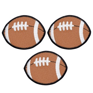 Football Applique Patch - Vinyl, Sports Badge 2&quot; (3-Pack, Iron on)