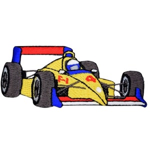 Racecar Applique Patch - Formula 1, F-1 Race Car, Racing Badge 3.5&quot; (Iron on)