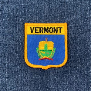 Vermont Patch - Embroidered New England Flag Shield Badge 2.75" (Iron On)