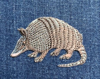 Armadillo Applique Patch - Embroidered Animal Badge 2.5" (Iron On)
