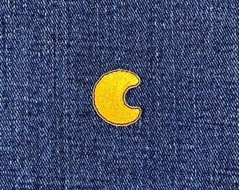 Parche con aplique de luna creciente - Mini insignia lunar bordada de 1,9 cm (para planchar)