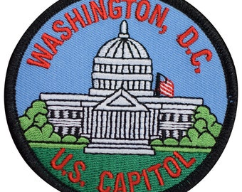 Washington D.C. Patch - USA Capitol, District of Columbia Badge 3" (Iron on)