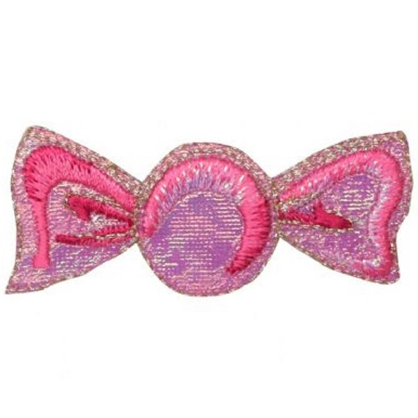 Pink Candy Applique Patch - Hard Candy, Shimmery Wrapper Badge 2.5" (Iron on)