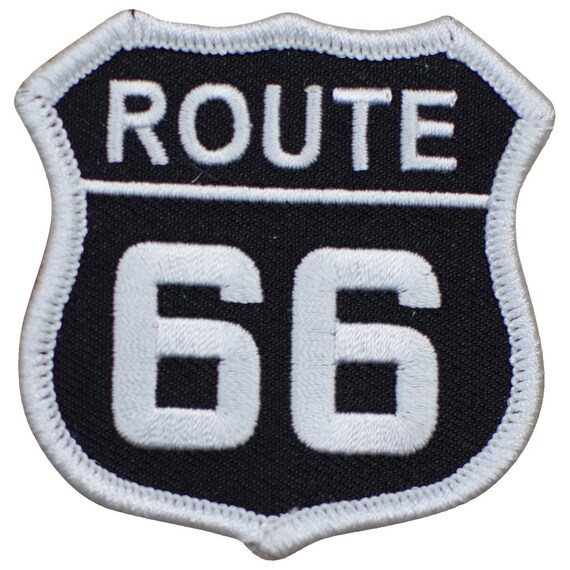 US Route 66 Sign Biker Golden Motif Iron/ Sew-on Embroidered Patch/T Shirt Badge US Route 66 Sign Biker Golden Motif Iron/ Sew-on Embroidered Patch/T Shirt Badge