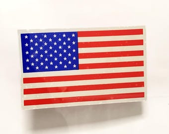 Large USA Flag Inside Window Decal - Static Cling Reusable Sticker United States of America 5" x 3"