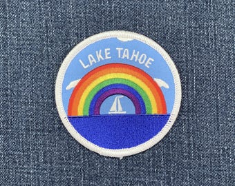 Parche Arcoíris del Lago Tahoe - Insignia de Navegación Bordada de 7,6 cm (Para Planchar)
