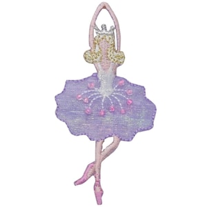 Ballerina Dancer Applique Patch Ballet, Dance, Performing Arts Badge Iron on Purple